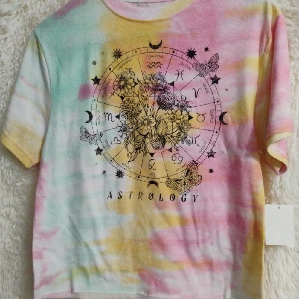 FIFTH SUN Astrology Tie Dye Top Woman NWT Size SM